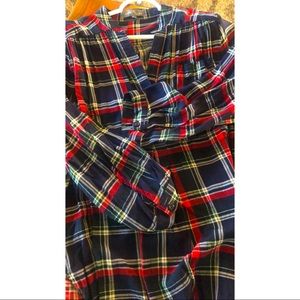 3/4 Sleeve Plaid Blouse